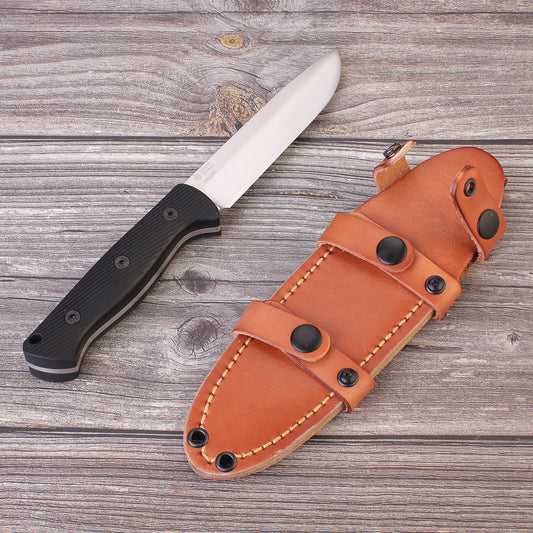 FC135-B NEW G10 Handle Bushcraft Knife (14C28n Steel Blade +Leather Sheath)