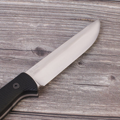 FC135-C NEW G10 Handle Bushcraft Knife (14C28n Steel Blade +Leather Sheath)